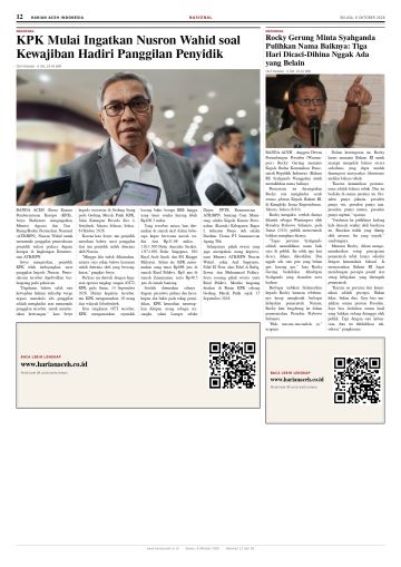 Halaman 12 Harian Aceh Indonesia edisi Selasa, 6 Oktober 2026