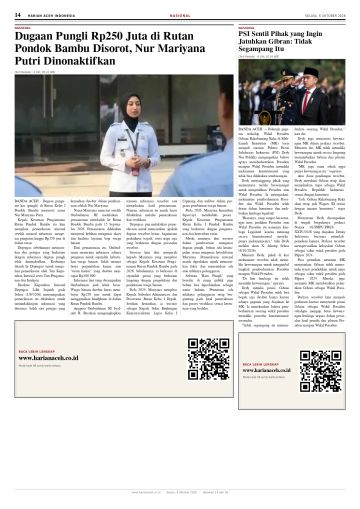 Halaman 14 Harian Aceh Indonesia edisi Selasa, 6 Oktober 2026