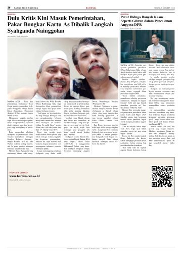 Halaman 16 Harian Aceh Indonesia edisi Selasa, 6 Oktober 2026