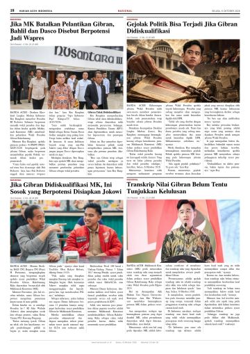 Halaman 18 Harian Aceh Indonesia edisi Selasa, 6 Oktober 2026