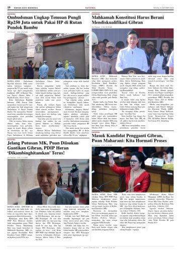 Halaman 19 Harian Aceh Indonesia edisi Selasa, 6 Oktober 2026
