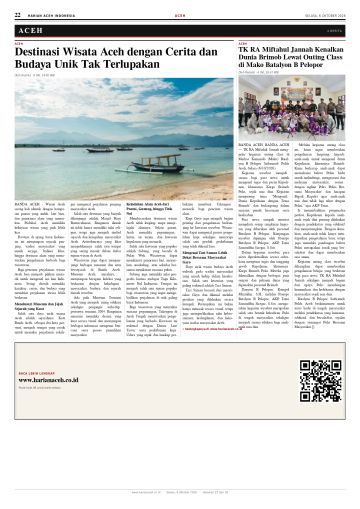 Halaman 22 Harian Aceh Indonesia edisi Selasa, 6 Oktober 2026