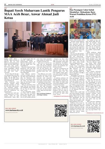 Halaman 23 Harian Aceh Indonesia edisi Selasa, 6 Oktober 2026