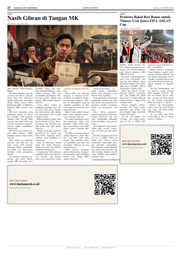 Halaman 25 Harian Aceh Indonesia edisi Selasa, 6 Oktober 2026