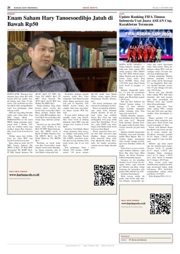 Halaman 26 Harian Aceh Indonesia edisi Selasa, 6 Oktober 2026
