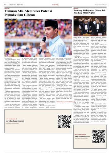 Halaman 6 Harian Aceh Indonesia edisi Rabu, 7 Oktober 2026