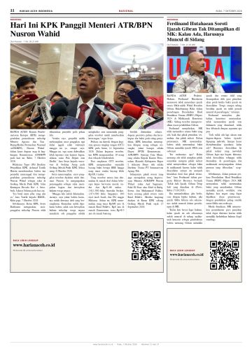 Halaman 11 Harian Aceh Indonesia edisi Rabu, 7 Oktober 2026