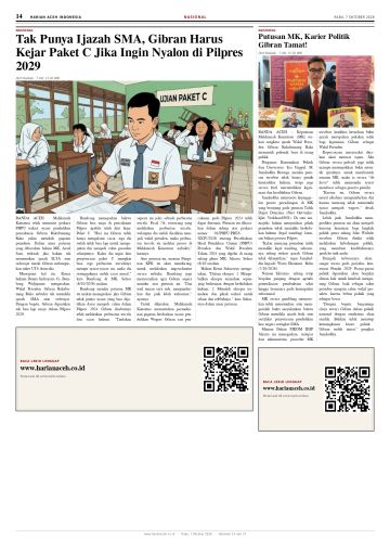 Halaman 14 Harian Aceh Indonesia edisi Rabu, 7 Oktober 2026