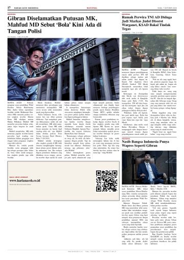 Halaman 17 Harian Aceh Indonesia edisi Rabu, 7 Oktober 2026