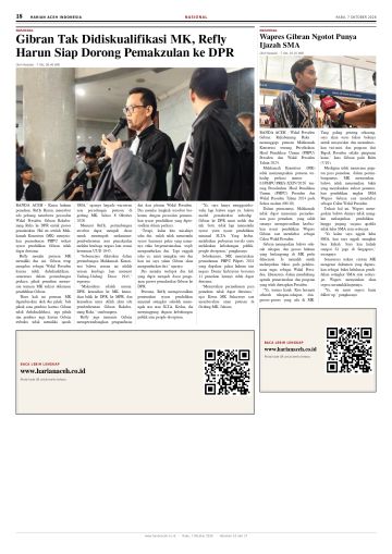 Halaman 18 Harian Aceh Indonesia edisi Rabu, 7 Oktober 2026