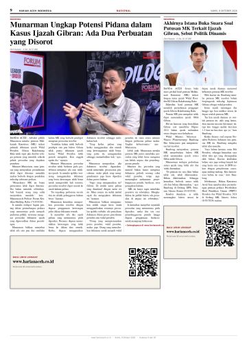 Halaman 9 Harian Aceh Indonesia edisi Kamis, 8 Oktober 2026