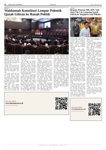 Halaman 14 Harian Aceh Indonesia edisi Kamis, 8 Oktober 2026