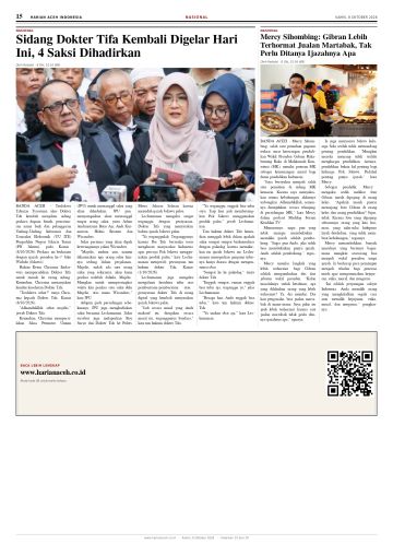 Halaman 15 Harian Aceh Indonesia edisi Kamis, 8 Oktober 2026