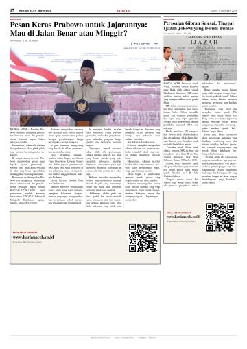 Halaman 17 Harian Aceh Indonesia edisi Kamis, 8 Oktober 2026
