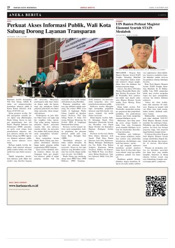 Halaman 25 Harian Aceh Indonesia edisi Kamis, 8 Oktober 2026