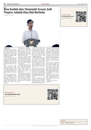 Halaman 30 Harian Aceh Indonesia edisi Kamis, 8 Oktober 2026