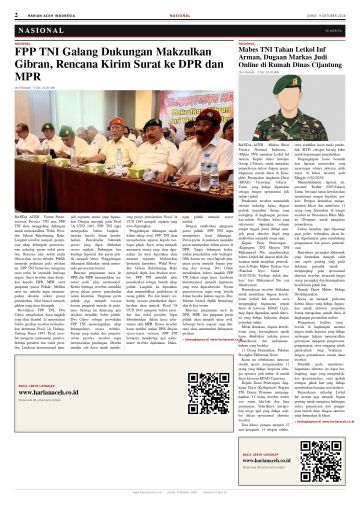 Halaman 2 Harian Aceh Indonesia edisi Jumat, 9 Oktober 2026