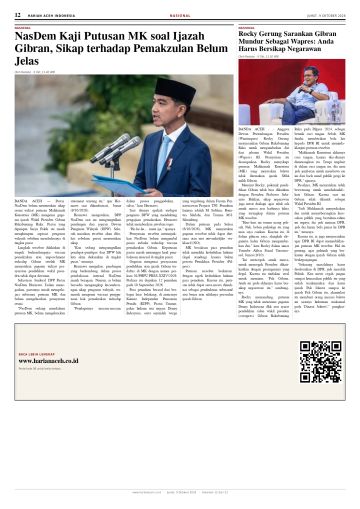 Halaman 12 Harian Aceh Indonesia edisi Jumat, 9 Oktober 2026