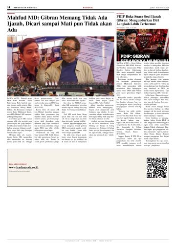 Halaman 14 Harian Aceh Indonesia edisi Jumat, 9 Oktober 2026