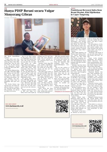 Halaman 21 Harian Aceh Indonesia edisi Jumat, 9 Oktober 2026