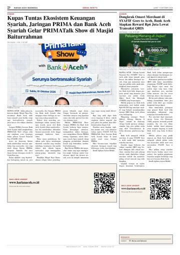 Halaman 23 Harian Aceh Indonesia edisi Jumat, 9 Oktober 2026