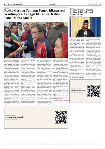 Halaman 6 Harian Aceh Indonesia edisi Sabtu, 10 Oktober 2026