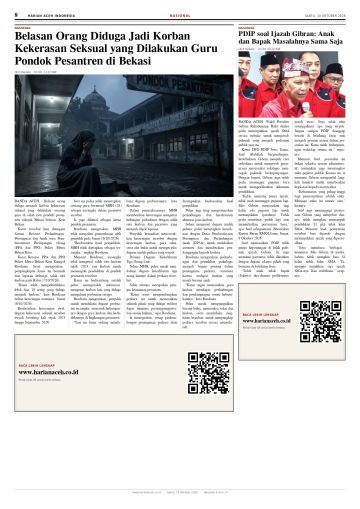Halaman 8 Harian Aceh Indonesia edisi Sabtu, 10 Oktober 2026