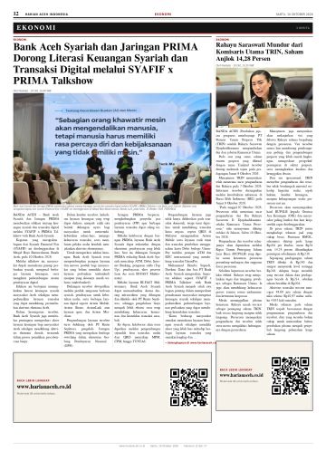 Halaman 12 Harian Aceh Indonesia edisi Sabtu, 10 Oktober 2026
