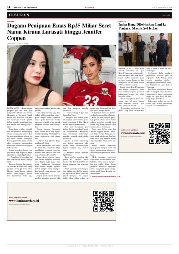 Halaman 14 Harian Aceh Indonesia edisi Sabtu, 10 Oktober 2026