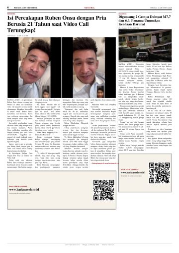 Halaman 6 Harian Aceh Indonesia edisi Minggu, 11 Oktober 2026