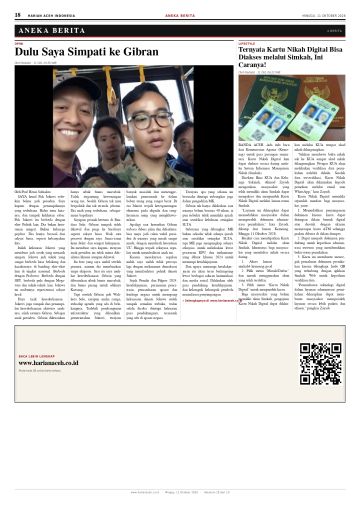 Halaman 18 Harian Aceh Indonesia edisi Minggu, 11 Oktober 2026