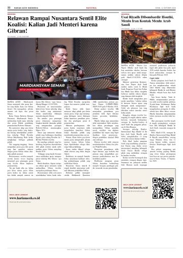 Halaman 11 Harian Aceh Indonesia edisi Senin, 12 Oktober 2026