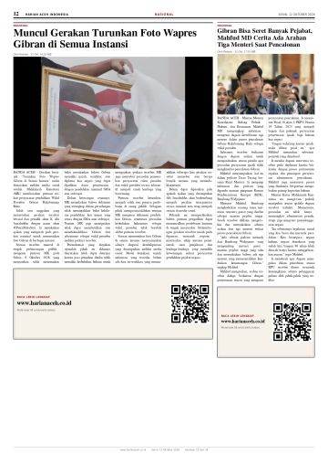 Halaman 12 Harian Aceh Indonesia edisi Senin, 12 Oktober 2026