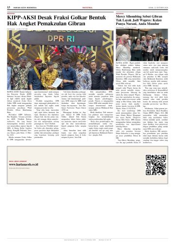 Halaman 13 Harian Aceh Indonesia edisi Senin, 12 Oktober 2026