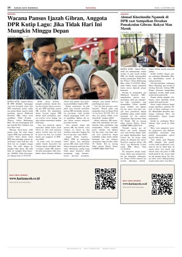 Halaman 14 Harian Aceh Indonesia edisi Senin, 12 Oktober 2026