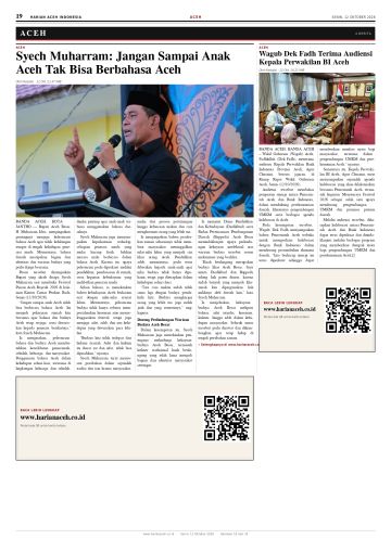 Halaman 19 Harian Aceh Indonesia edisi Senin, 12 Oktober 2026
