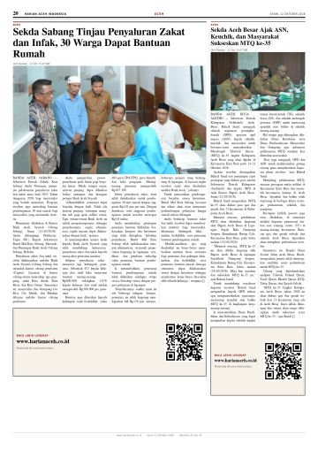 Halaman 20 Harian Aceh Indonesia edisi Senin, 12 Oktober 2026