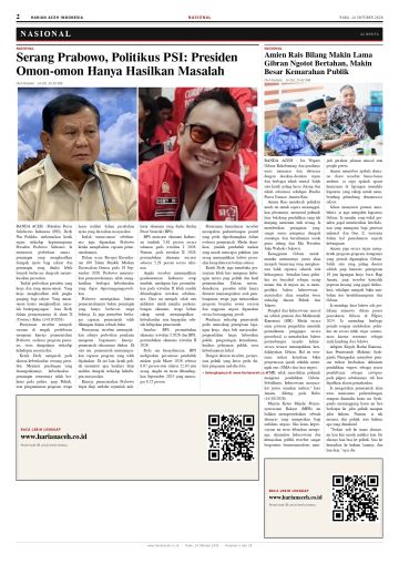 Halaman 2 Harian Aceh Indonesia edisi Rabu, 14 Oktober 2026