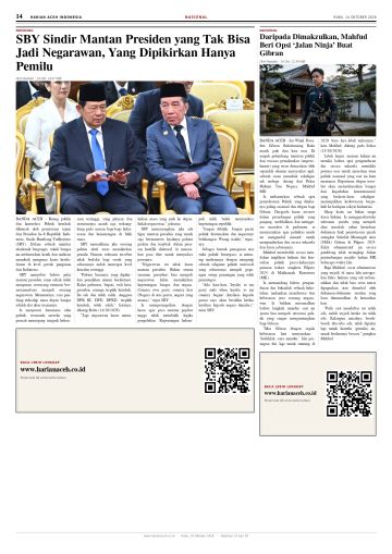 Halaman 14 Harian Aceh Indonesia edisi Rabu, 14 Oktober 2026