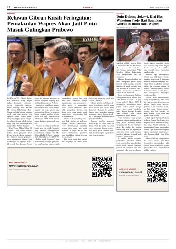 Halaman 15 Harian Aceh Indonesia edisi Rabu, 14 Oktober 2026