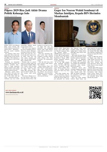 Halaman 18 Harian Aceh Indonesia edisi Rabu, 14 Oktober 2026