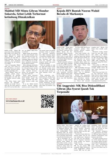 Halaman 19 Harian Aceh Indonesia edisi Rabu, 14 Oktober 2026