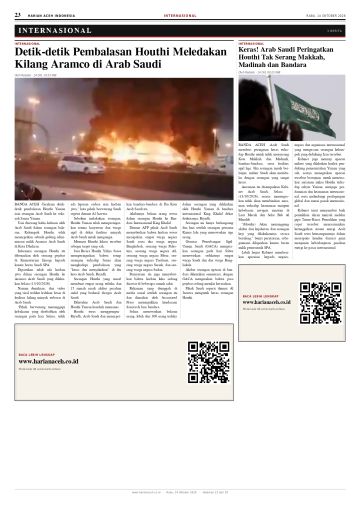 Halaman 23 Harian Aceh Indonesia edisi Rabu, 14 Oktober 2026