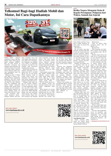 Halaman 28 Harian Aceh Indonesia edisi Rabu, 14 Oktober 2026