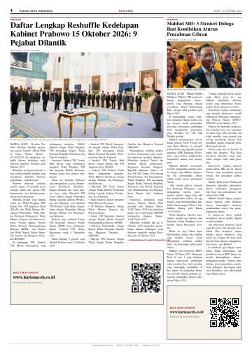 Halaman 4 Harian Aceh Indonesia edisi Kamis, 15 Oktober 2026