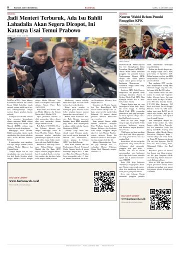 Halaman 8 Harian Aceh Indonesia edisi Kamis, 15 Oktober 2026