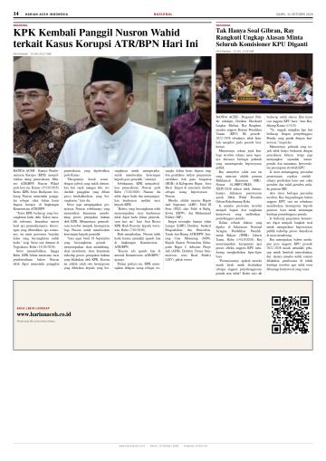 Halaman 14 Harian Aceh Indonesia edisi Kamis, 15 Oktober 2026