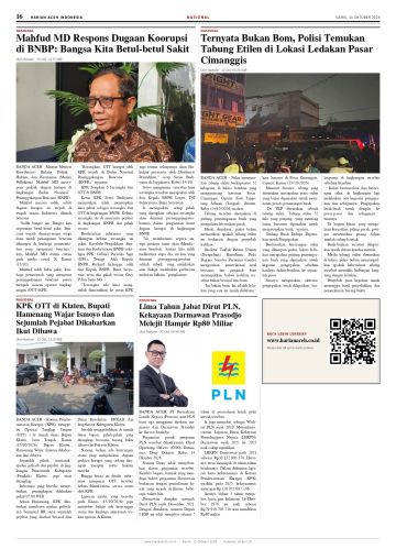 Halaman 16 Harian Aceh Indonesia edisi Kamis, 15 Oktober 2026