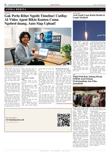 Halaman 19 Harian Aceh Indonesia edisi Kamis, 15 Oktober 2026