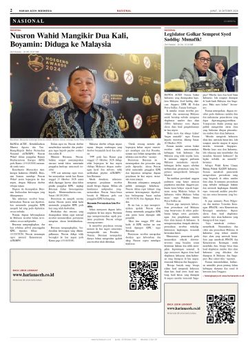 Halaman 2 Harian Aceh Indonesia edisi Jumat, 16 Oktober 2026